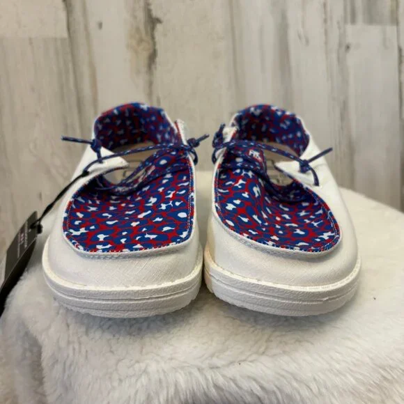 NWT Hey Dude Women's Size 6 Wendy Americana Flat Slip On Shoes BILLS COLORS! - Picture 4 of 9